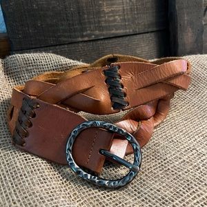 *3 for $15* Women’s Braided Brown Leather Belt. Approx 36”